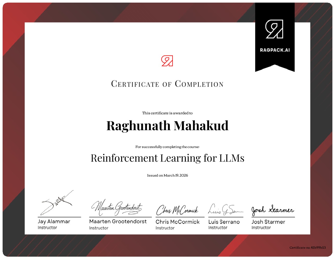 Reinforcement Learning for LLMs — The RAG Pack